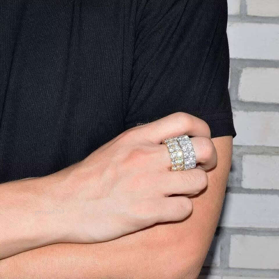 Designer's new ringStone Dubai Gold Design Men's Big Hip-Hop Tennis Ring