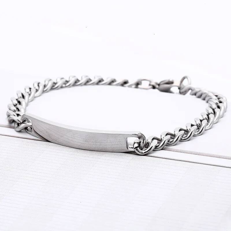 Customized Name Engrave Stainless Steel Women Personalized Bracelets For Men Id Bracelet Dropshipping