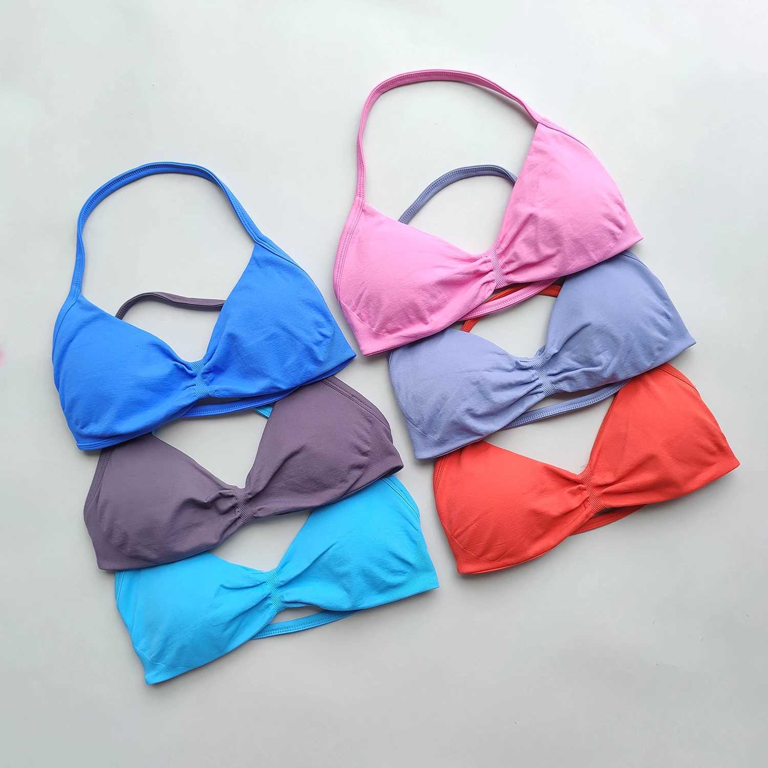 ARFTE Strappy Bra Gym Top Backless Bra Removable Cups Women Workout Clothing Seamless Bras Scrunch Workout Tank Z250812