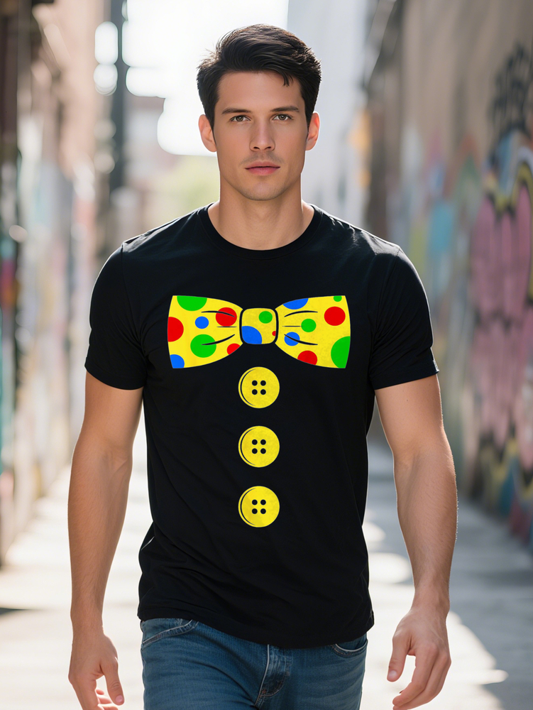 Men s Plus Size Bow Tie Graphic T-Shirt Casual Cotton with Colorful Polka Dot Design Short Sleeve Round Neck L XL