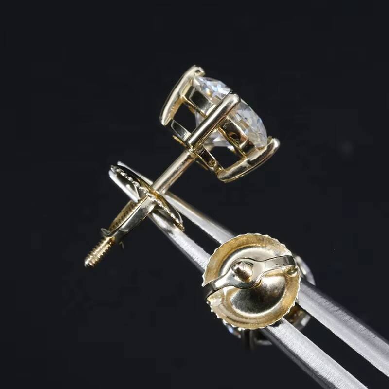 Wholesale Price 6.5mm 2ct Earrings 925 Sterling Silver Pass Tester Vvs Moissanite Diamond Stud Earrings