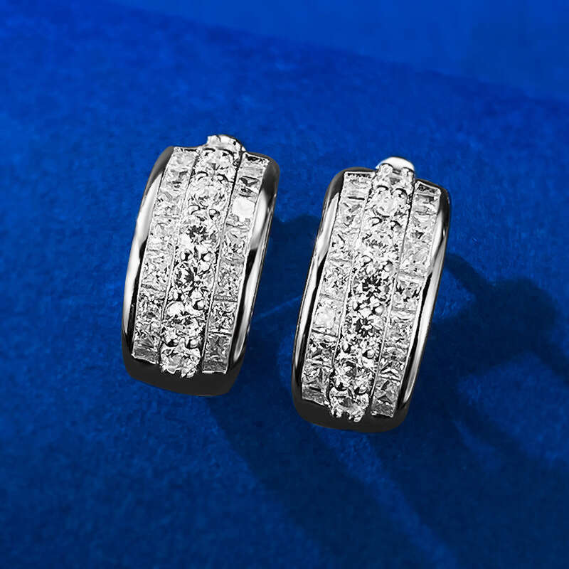 Mujing 2023 New Sier Elegant Earrings C-shaped Hoop Internet Celebrity Simple Minimalist Style Women's Jewelry