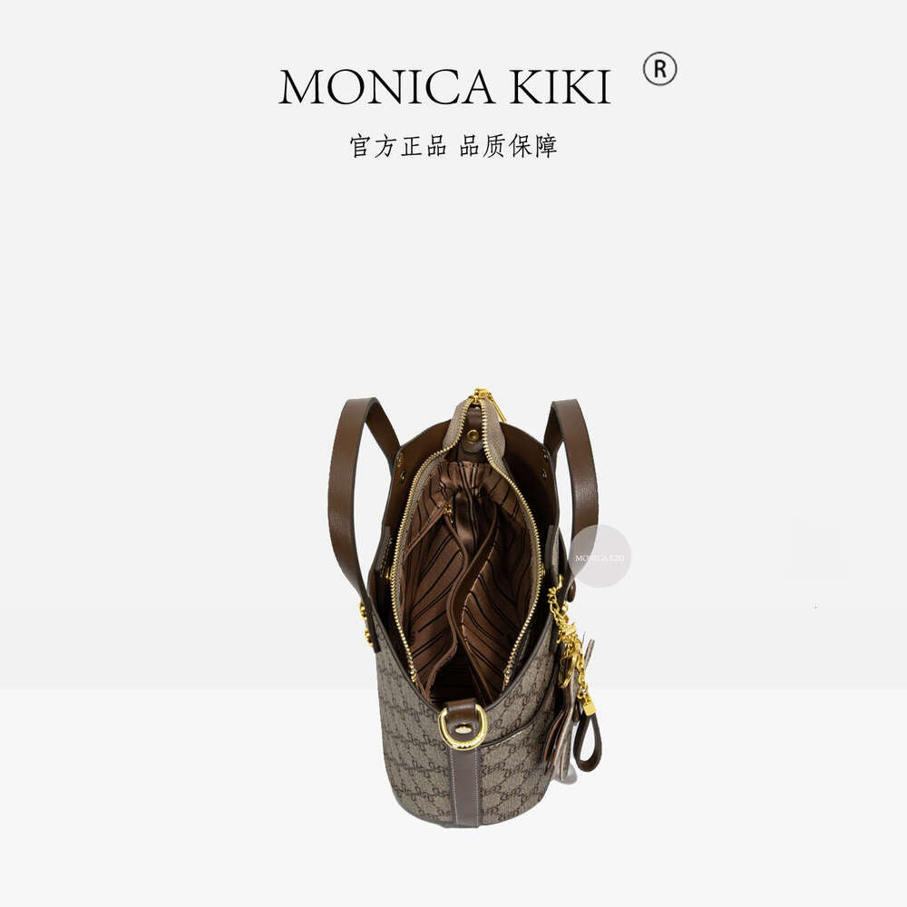 Old Monica Qiqi Flower Gray Large Capacity Tote Handbag for Women 2025 New Trendy Live Streaming Popular This Year