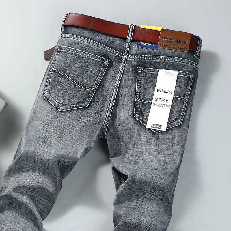 Male All-match Brand Trousers Four Season Mens High Quality Jeans Business Casual High Waist Denim Pants Simplicity Cool X250812