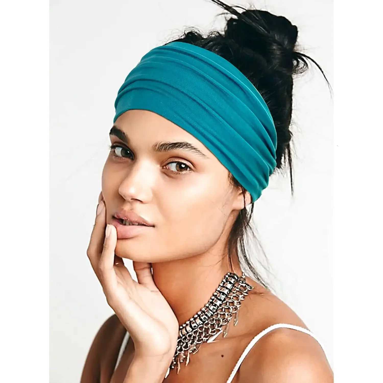 100% Cotton Wide Headband for Women African Wide Hair Wrap Turban Twist Band for Women Workout Stretch Non-slip Sweatband Hairbands X250812