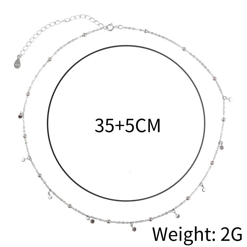 ANENJERY Delicate Jewelry Round Bead Discs Choker Necklace for Women Party Clavicle Chain Necklace Gifts Wholesale S-N695 250807