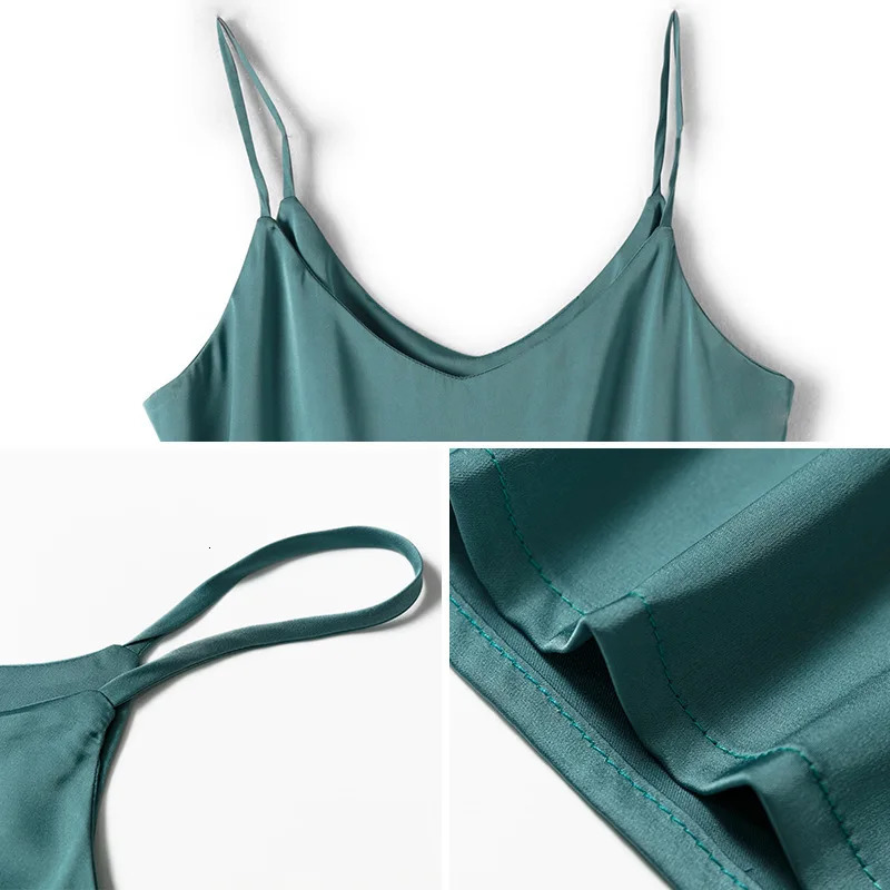 Women Camisole Fashion Strap Top Halter V Neck Basic White Cami Sleeveless Satin Silk Tank TopS Summer Spring Fall 250804