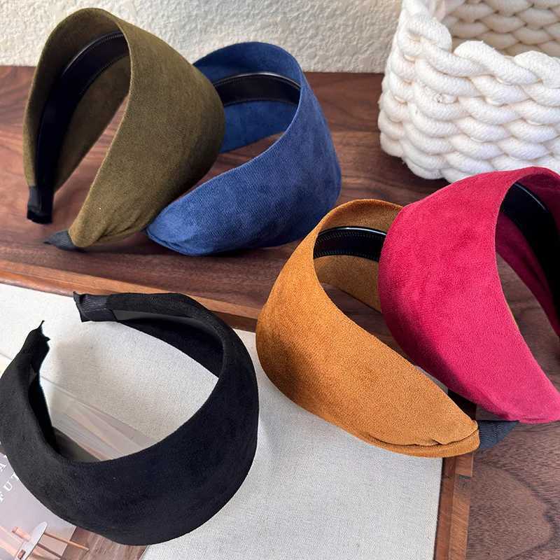 Retro Imitation Suede With Wide Edges Band Autumn Winter For Women Temperament Hair Hoop Fem Anti-Slip Hair Band Dress X250812