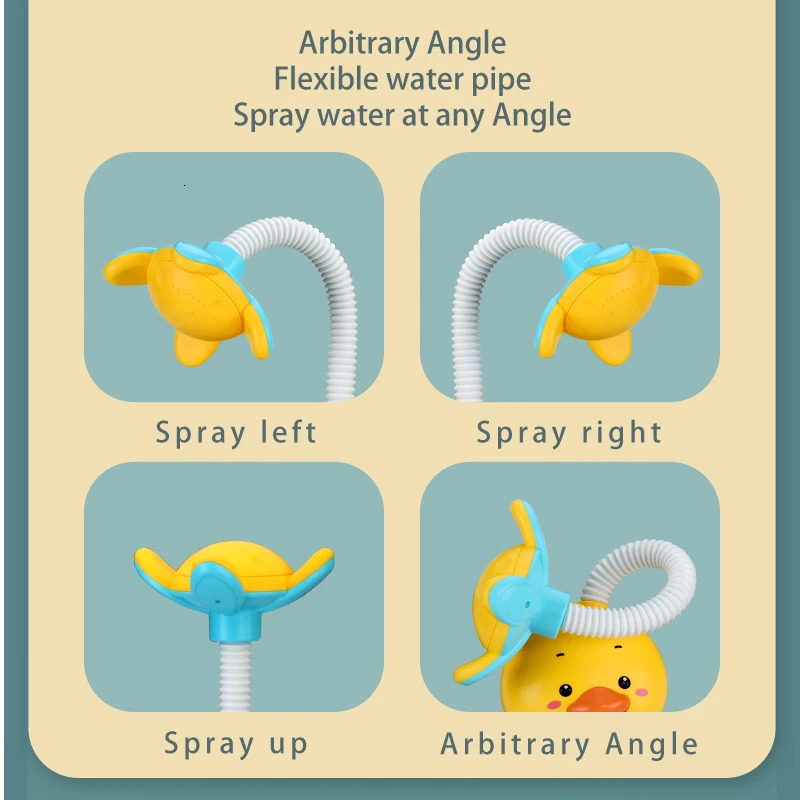 Cute Duck Bath Toy Shower Electric Spray Bathroom Kids Water Baby Toy Bathtub Play Game Faucet Swimming for Girl Gift 250811ww