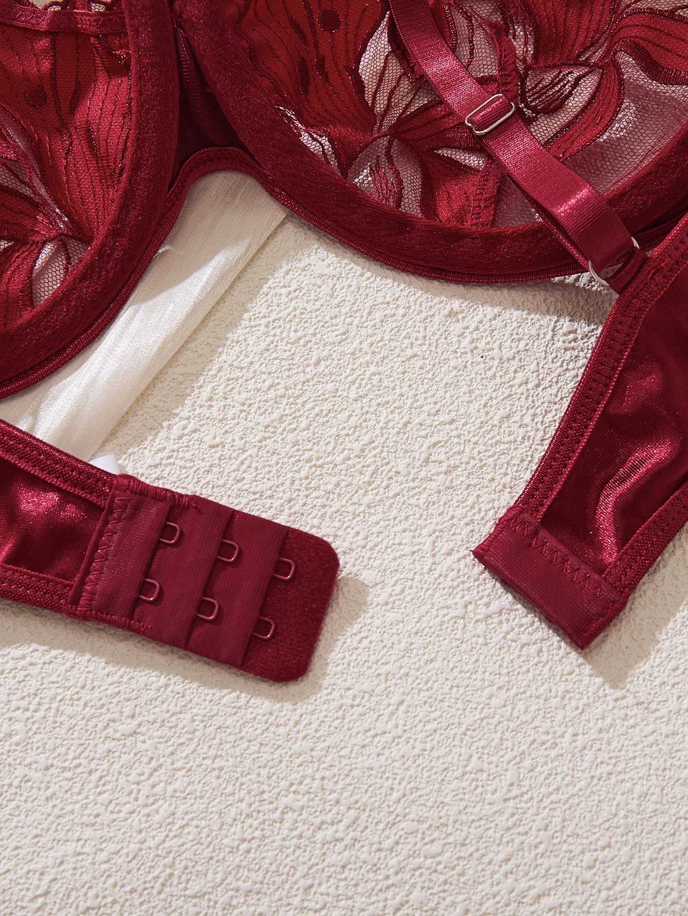 Fairy Lingerie Floral Valentine Charming Brief Panty Underwear Sexy Nighty Fancy Underwear Brief Set for Lady See Through BraXJ250812