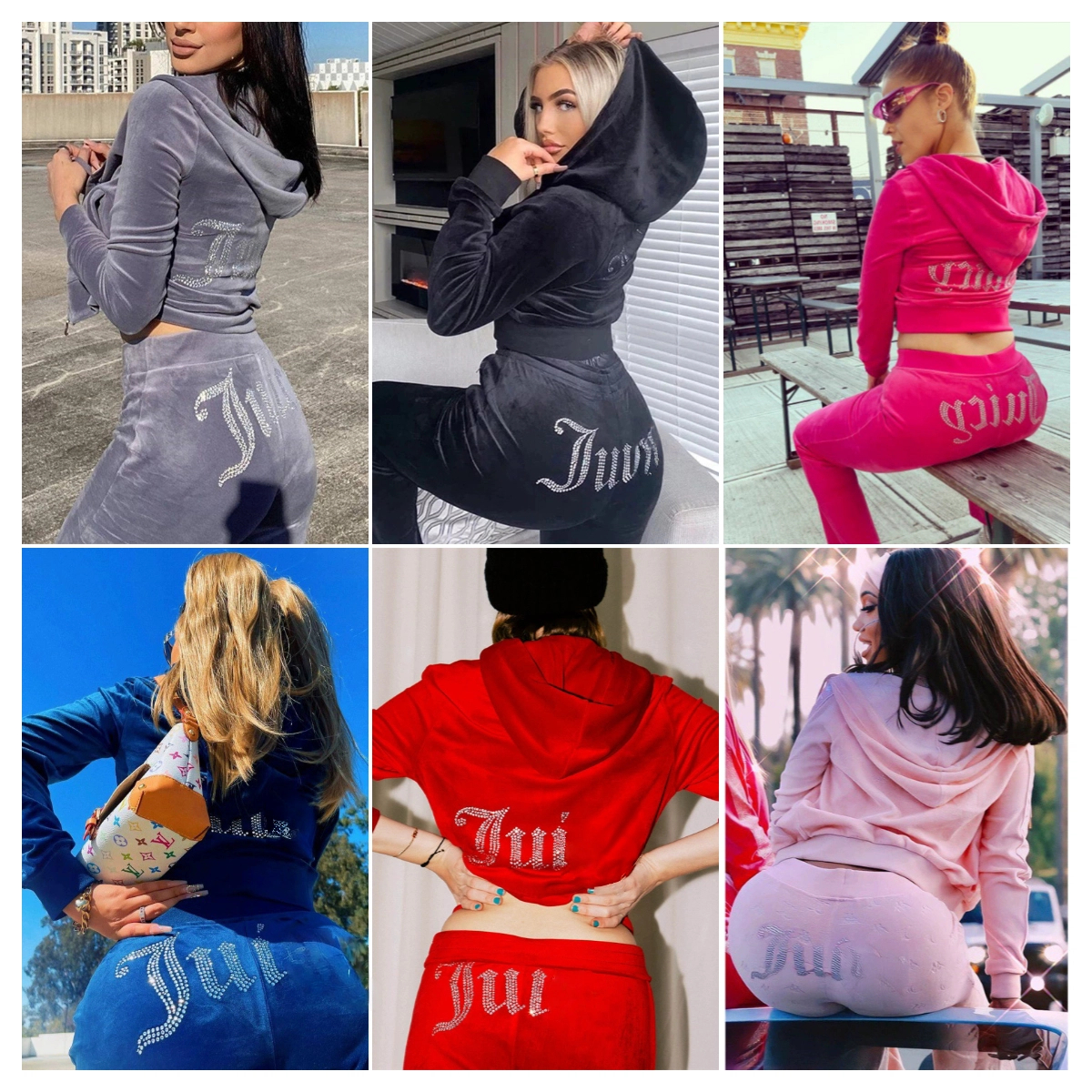 Juicy Womens Tracksuits Velvet Outfit Two Piece Jogging Set Velour Sweatshirt Met Hoodie Pants Suit