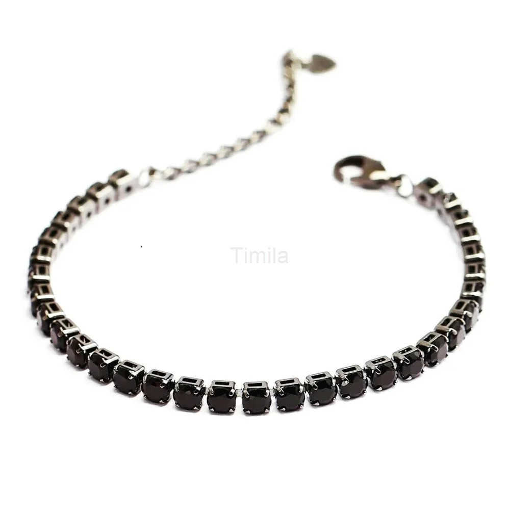 Classic Punk Stainless Steel Link Chain Charm Bracelet Men Gold Black Silver Color Zircon Tennis Bracelet For Women Jewelry Gift U250812