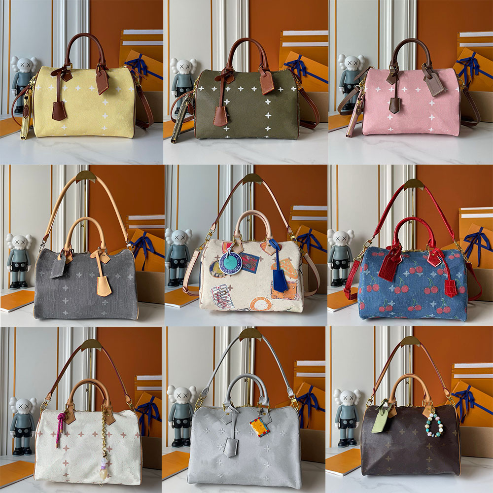 Murakami denim - Leather Hand-held Boston bag Designer Bag Women Designer Leather Handbag Women single-shoulder Crossbody Bag High-quality Luxury Bag Source Factory