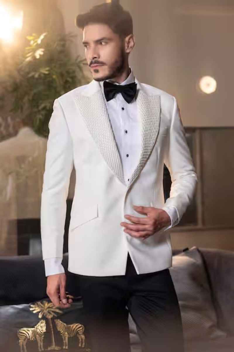 Simple Wedding Men's Suits Single Breasted 2-Piece Blazer Pants Plus Size Groom Tuxedo Customized