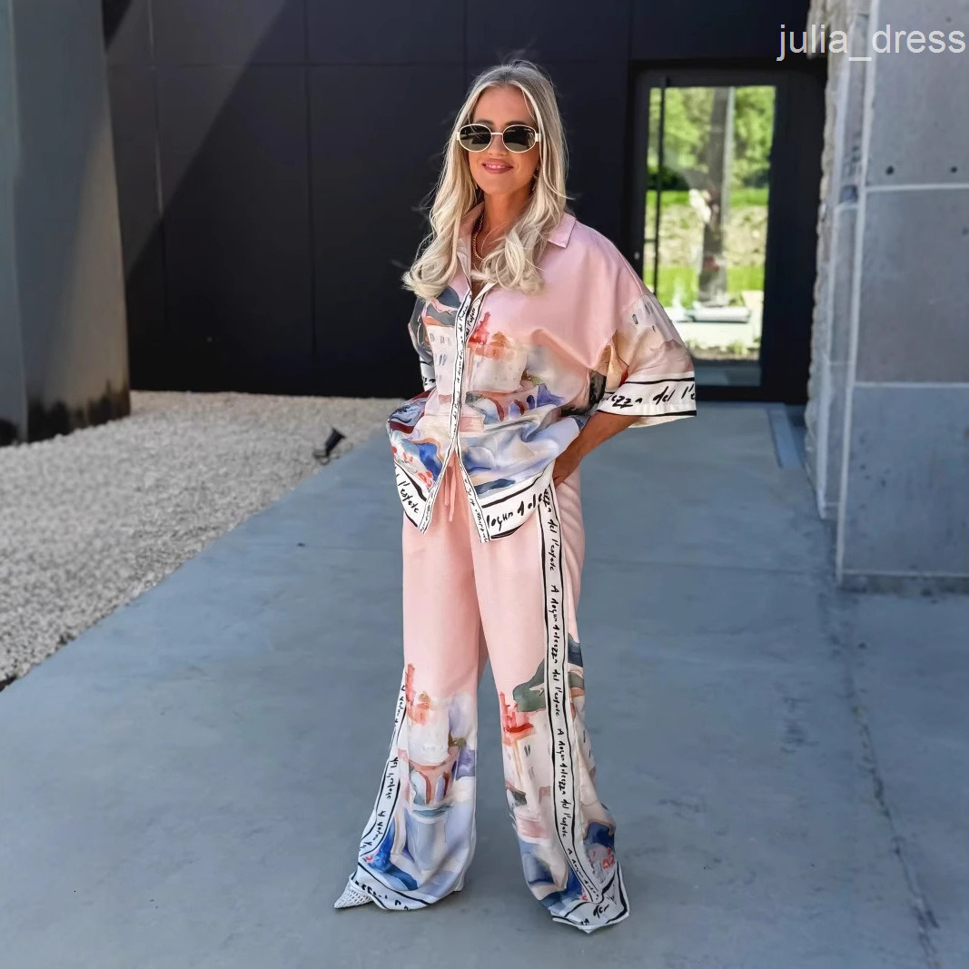 2025 New Casual Fashion Loose Shirt Short Sleeve Set