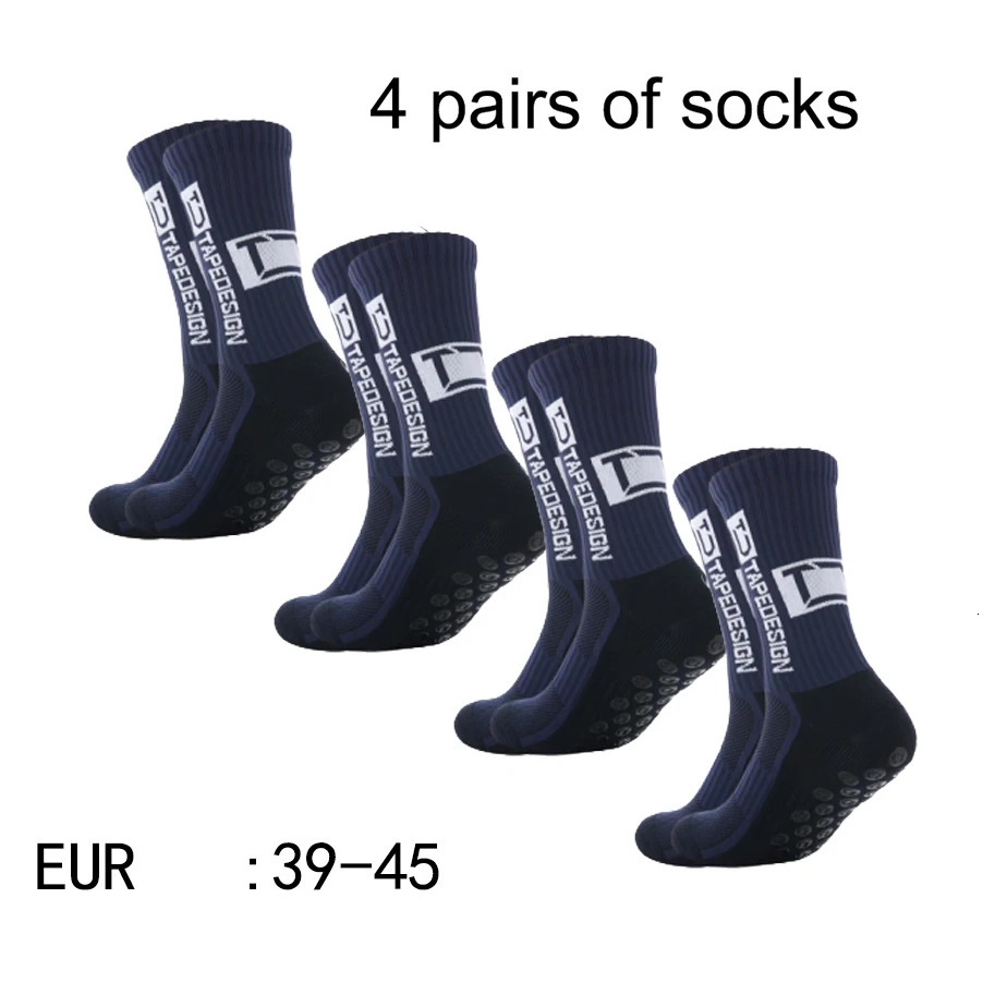 4 pairs of TC mid tube glued football socks for sports training and competition non slip breathable 250805