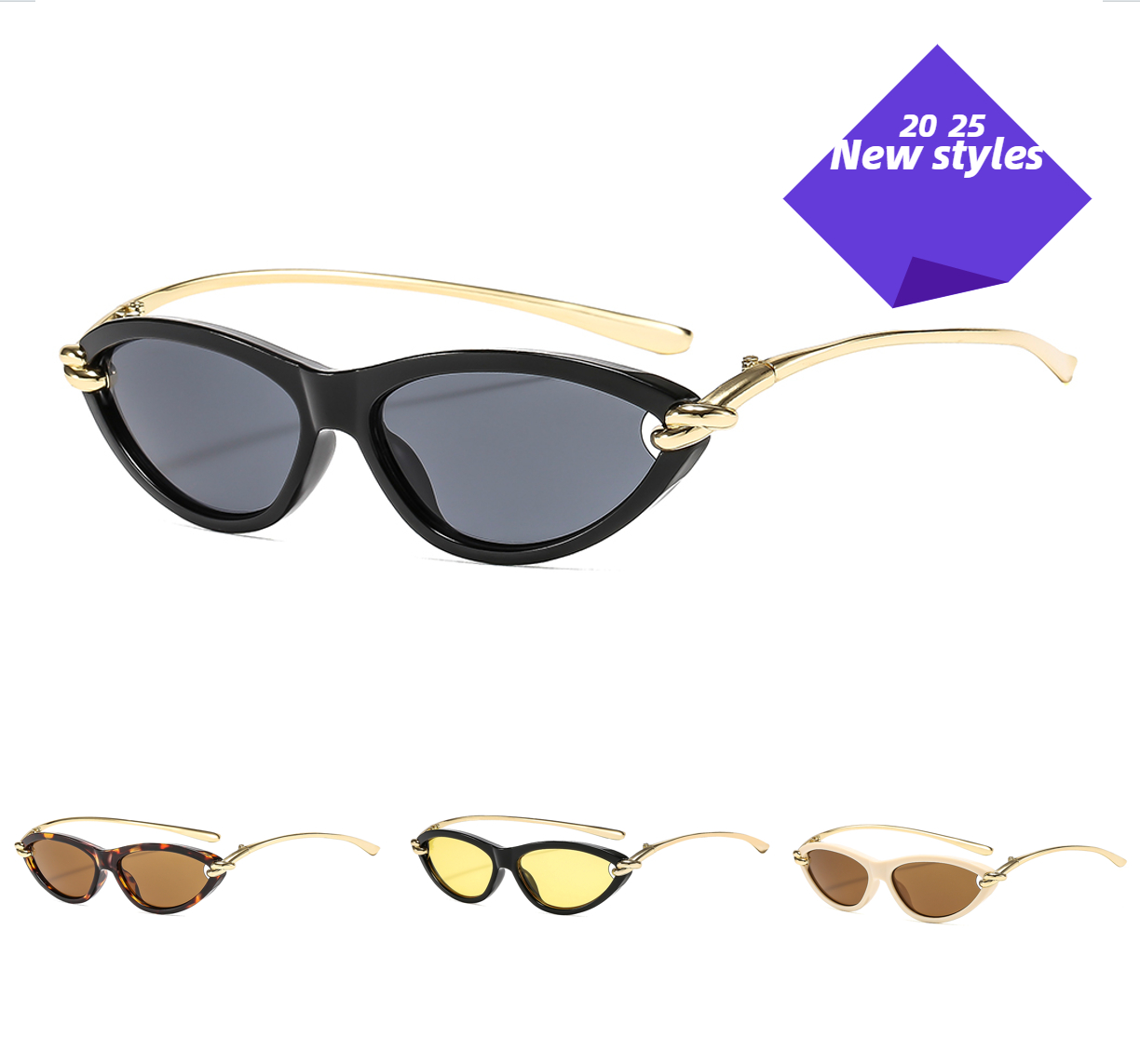 Luxury Designer Sunglasses Women Pendant Designer Men For Womens Knot Cat Eye Shaped Oversized Pilot Sun Glasses