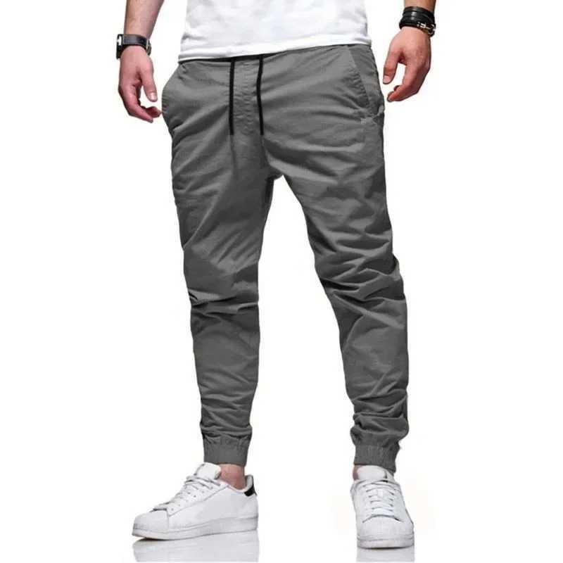 uth Mens Pure Color Slim Fit Workwear Pants Casual Trousers with Cuffs 2024 Trendy Cross-Border Male Fashion W250812