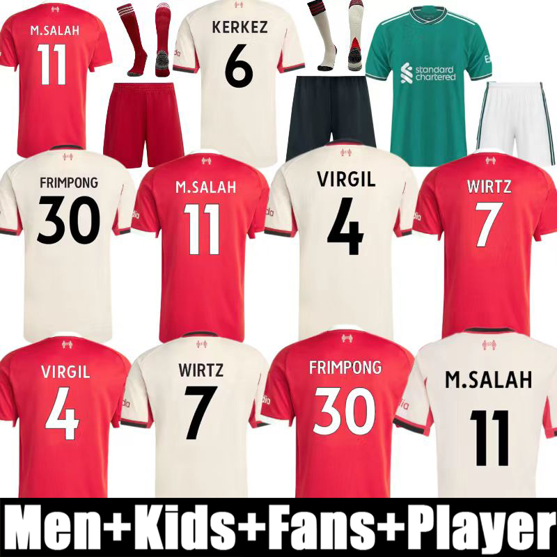 25 26 MAC ALLISTER soccer jersey M.SALAH football shirt ENDO GAKPO 2025 2026 DIOGO J. DARWIN Luis DIaz SZOBOSZLAI A.BECKER men kids kit jersey