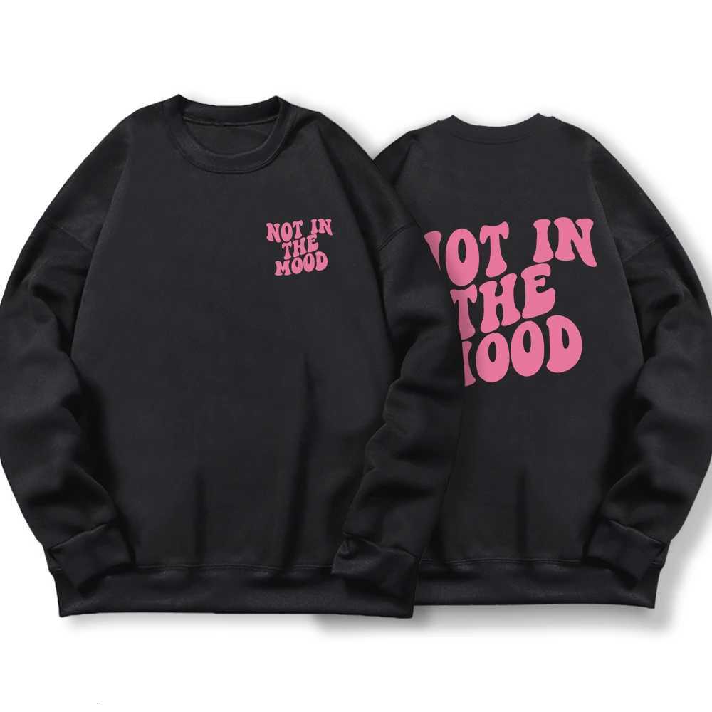 Not In The Mood Printed Hoodie Men Harajuku Warm Fleece Hoody Fashion Casual Sweatshirts Autumn Big Size Women Sportswears Y250811