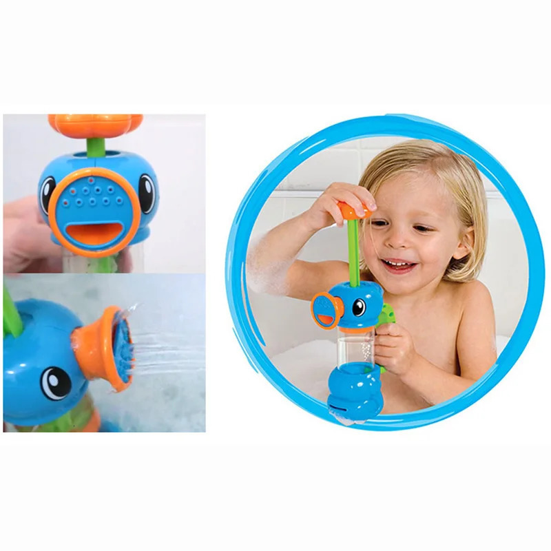 Kids Shower Bath Toys Cute Yellow Duck Waterwheel Toys Baby Faucet Bathing Water Spraying Tool Wheel Type Dabbling Toy 250811