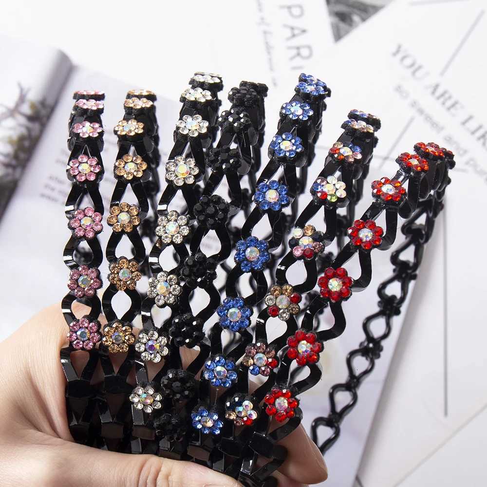 Fashion Small Flower Non-Slip Band Rhinestone Hairbands Elastic Wen Hair Hoop Bands Bezel Girls Hair Accessories Dress X250812