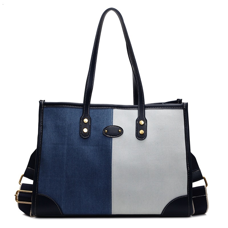 Korean Style Trendy Handbag for Women Spring Summer New Fashion Denim Single Shoulder Crossbody Commuting Casual Tote Bag