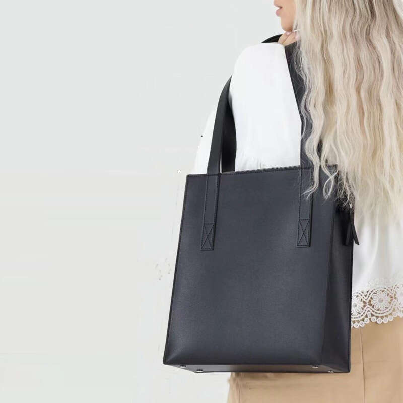 Spring Summer Large Capacity Zipper Tote Single Shoulder Women's Handbag Commuter Document Bag B5