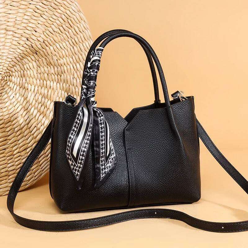 Genuine Leather Cowhide Tote Daily Commuting Women Messenger Fashion Shoulder Crossbody Bag New Female Handbag Bolso