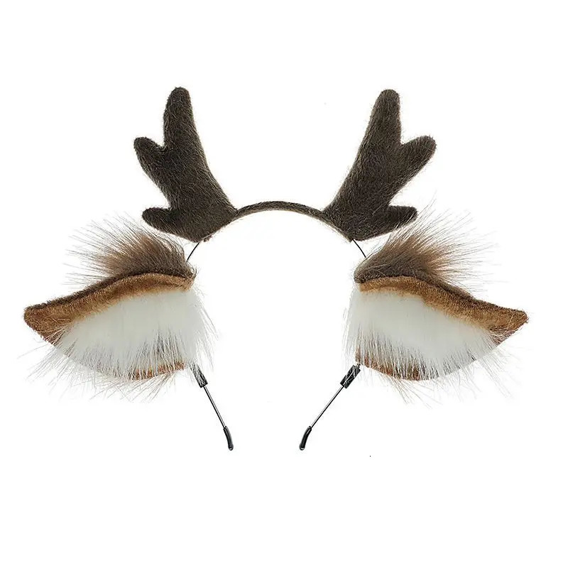 Unisex Reindeer Antler Headband Cosplay Deer Ear Head Hoop Lolita Christmas Party Headpiece Festival Headwear 250805