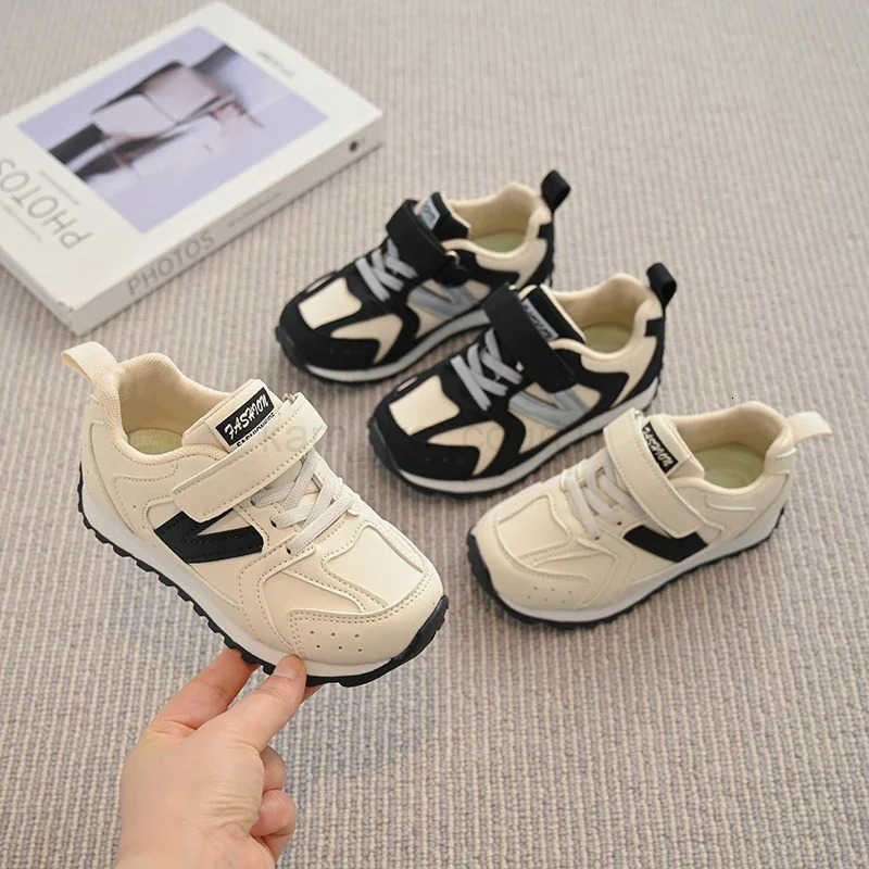 Kids Casual Shoes for Boys Girls 2025 Autumn Non-slip Toddler Athletic Sports Shoe Versatile Chic Comfort School White Sneakers M250812