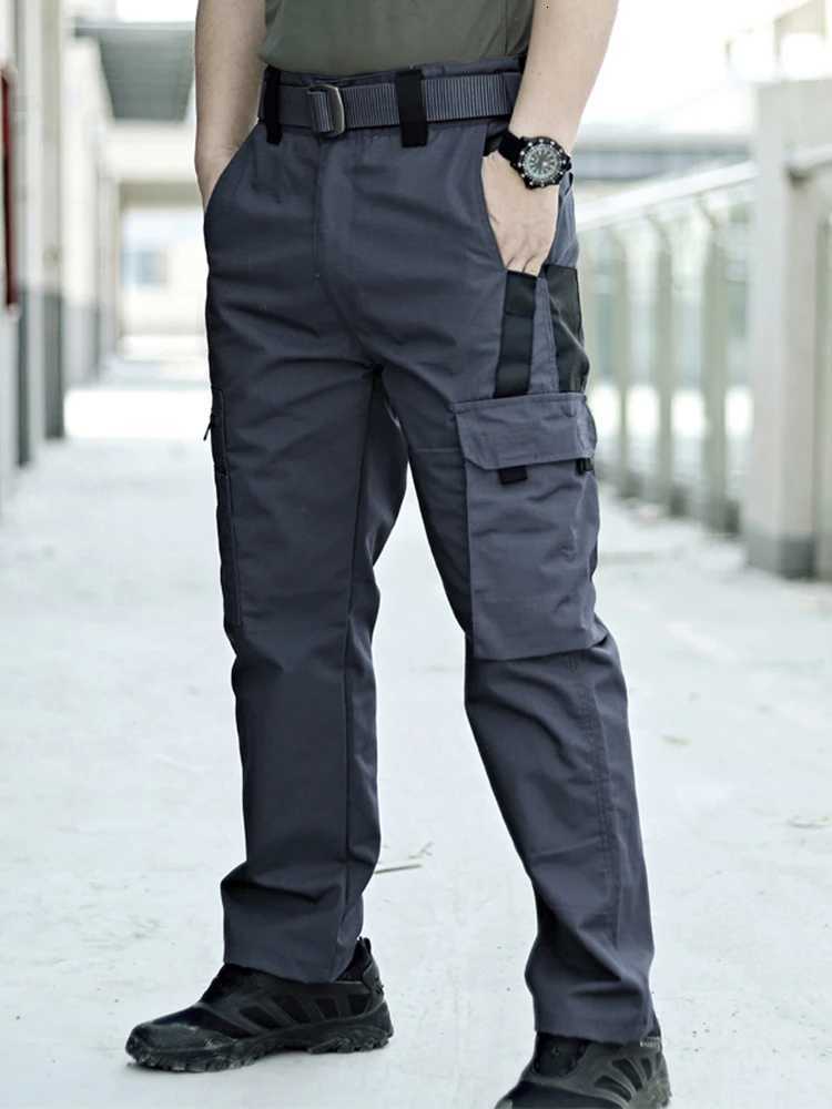 Mens Tactical Pants Durable Multi-Pocket Cargo Pants for Outdoor Construction Work Hiking and Trekking Casual Tactical Pants W250819