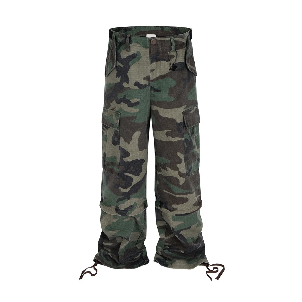 Knee Detachable Wide Leg Patchwork Camouflage Cargo Pants for Men and Women Straight Contrast Color Baggy Overalls Oversized 250805