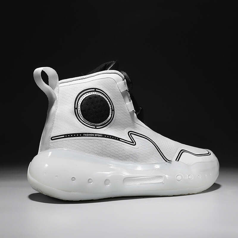White Basketball Shoes for Men and Free shipping Teenagers, Fluorescent Night Glow Trendy Shoes, Anti-Slip Sports Boots