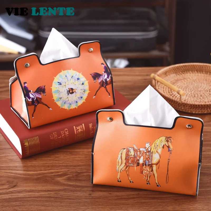 Leather Tissue Box European Retro Style Waterproof Napkin Holder Bathroom Car Living Room Coffee Table Universal Storage Box Z250812