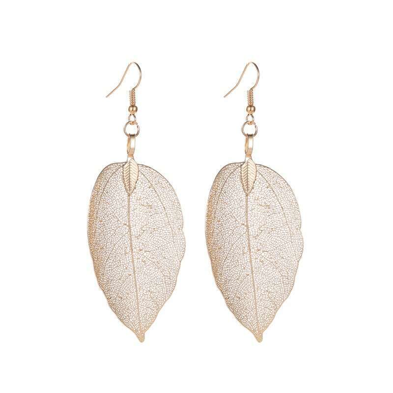 New Fashion Long Hollow Leaf for Women Asymmetric Earrings
