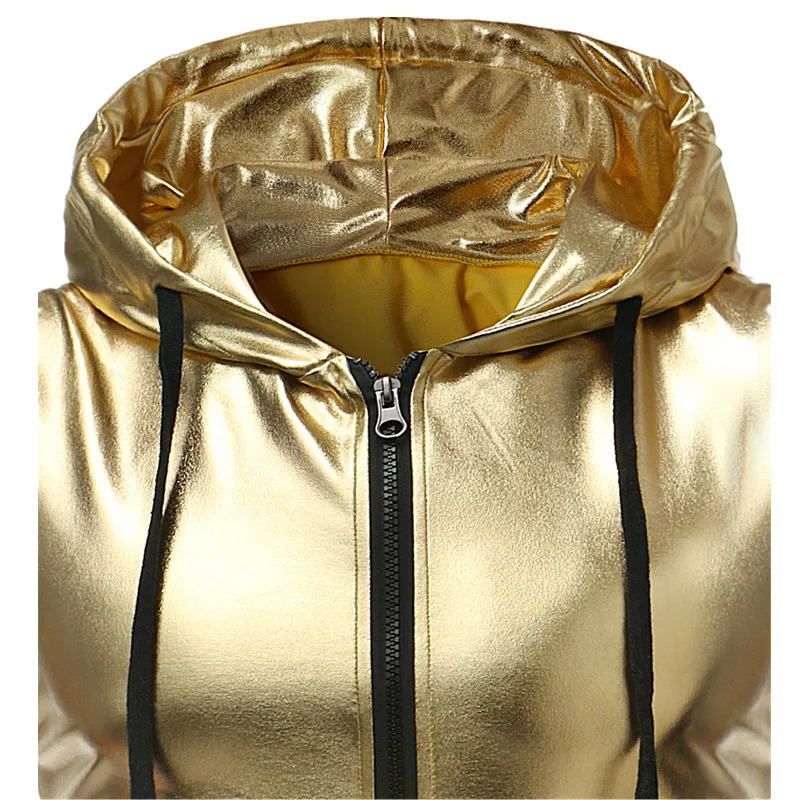 Gold Mens Hooded Vest JacketZipper Access Sleeveless Vests Coat SilverBlack Waistcoat Size SXXL 250805