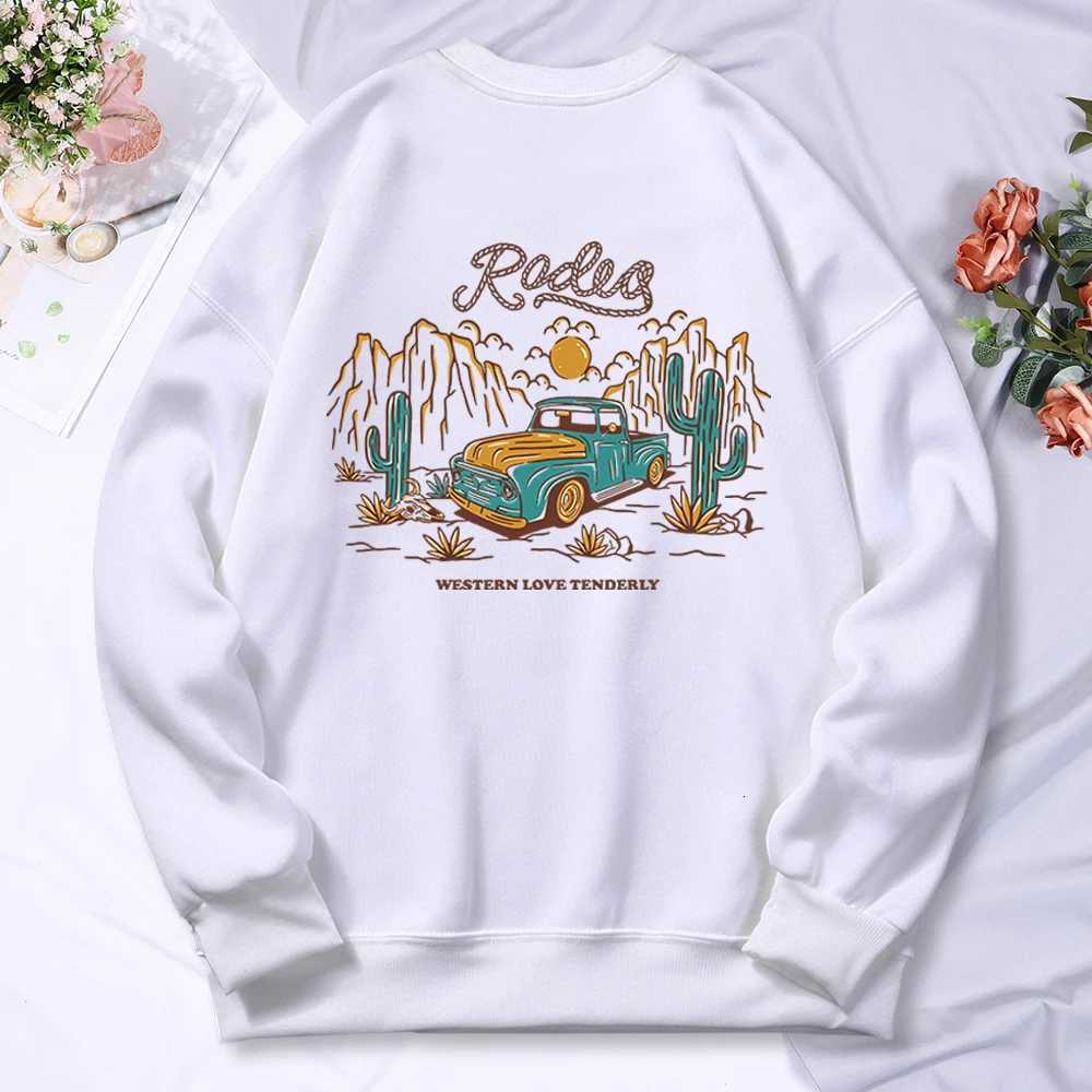 Rodeg Western Love Tenderly Romantic Desert Men Women Hoodie Autumn Fashion Clothes Cartoon Sweatshirt Crewneck Fleece Hoodies Y250811