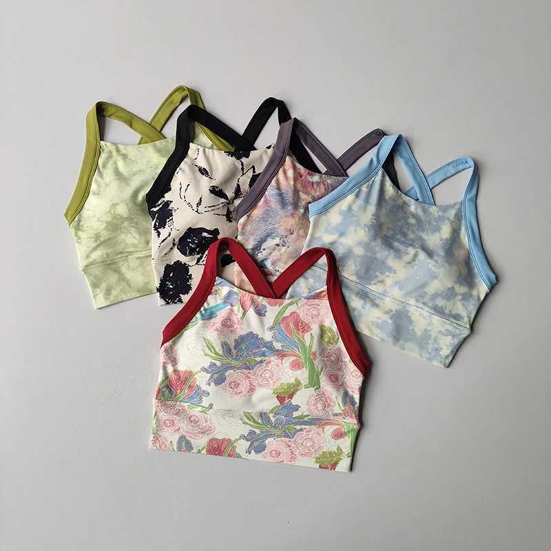 New Lingerie Womens One-piece Fixed Cup ShoCK-proof Underwear GaTHering Sexy Printed Wide Shoulder Strap Bra Z250812