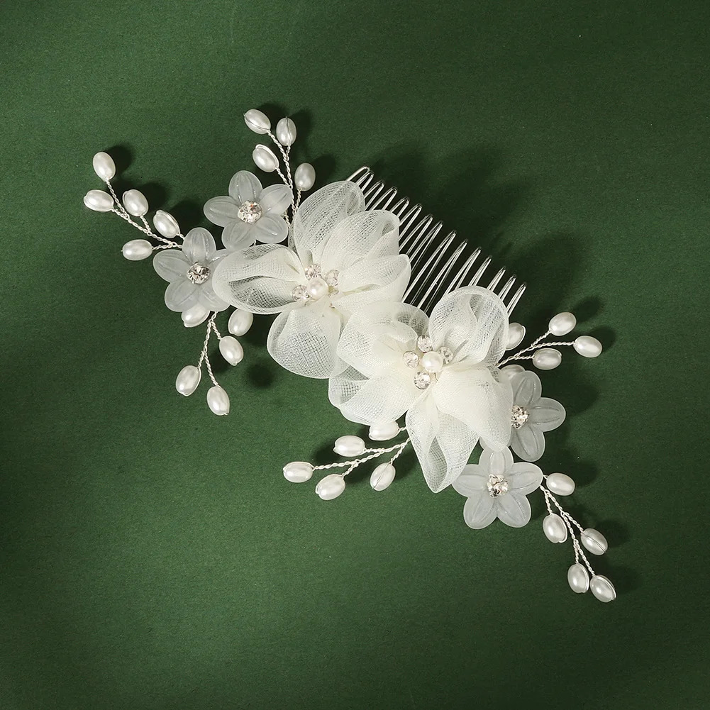 Fashion Bridal Headdress Flower Hair Comb Hairpin Set Handmade Bride Accessories For Women Wedding Party Hairclips Gifts 250804