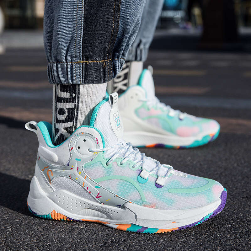 K713 Fluorescent Basketball Men's Rubber Anti-Slip Sole Free shipping Cement Court Competition Couple Style Trendy Sports Shoes