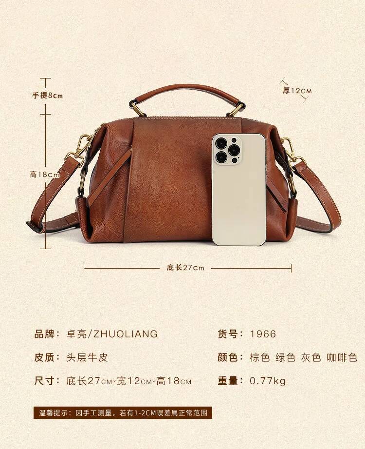 2025 Vintage cowhide leather tote bags lady square top handle high quality designer messenger shoulder crossbody bag ddmymarket
