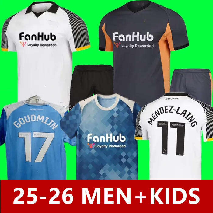 Derby County 2025 2026 PHILLIPS 12 BROWN 39 Adult Men child Jerseys Baby Boy COLLINS 9 Kits sets Summer Clothing Casual Boys Tracksuit Children Baby Clothes Set