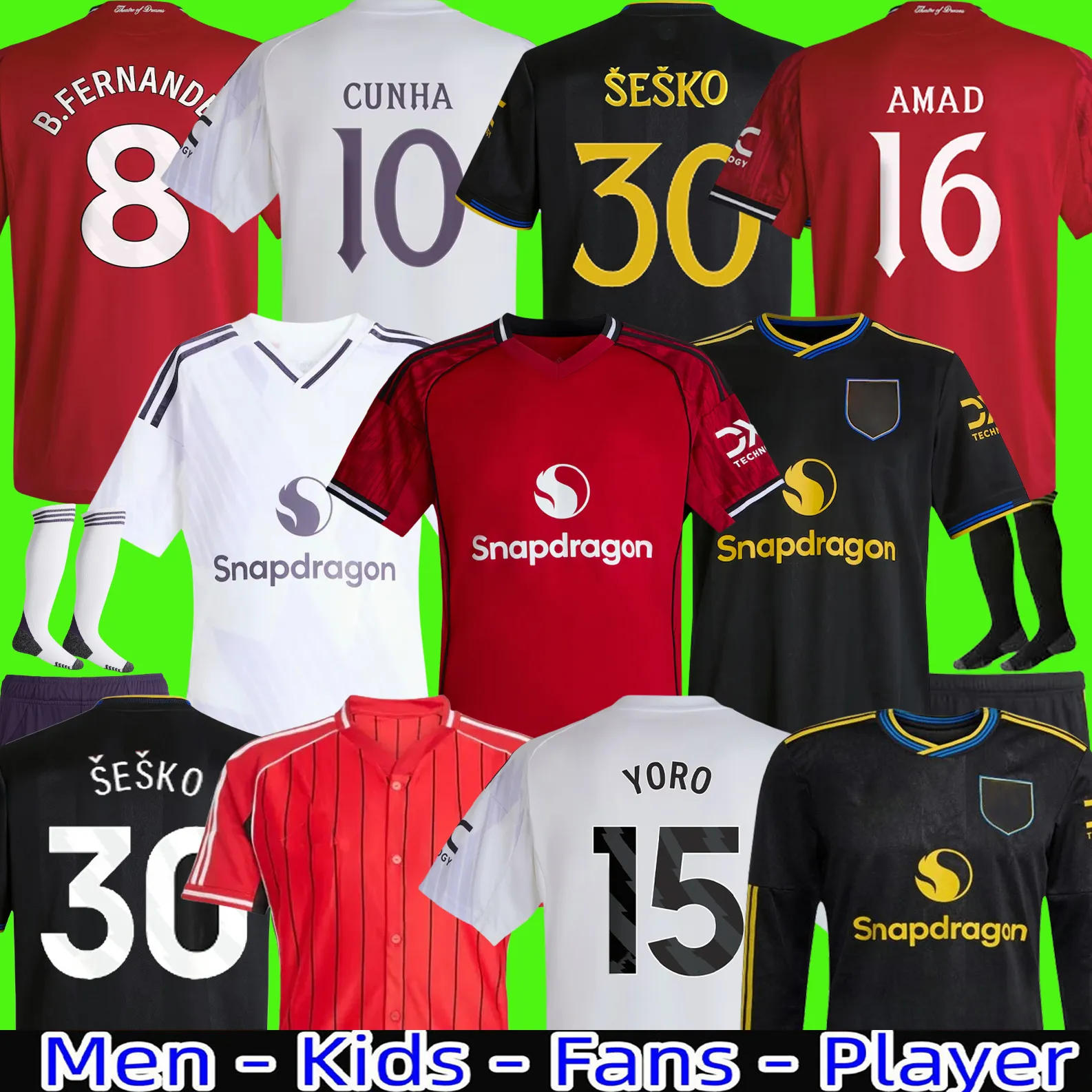25 26 soccer jerseys United B.FERNANDES RASHFORD Football Shirt 2025 2026 Men Kid Kits MARTINEZ CASEMIRO ANTONY Garnacho HOJLUND Stone Roses MAINOO Uniforms