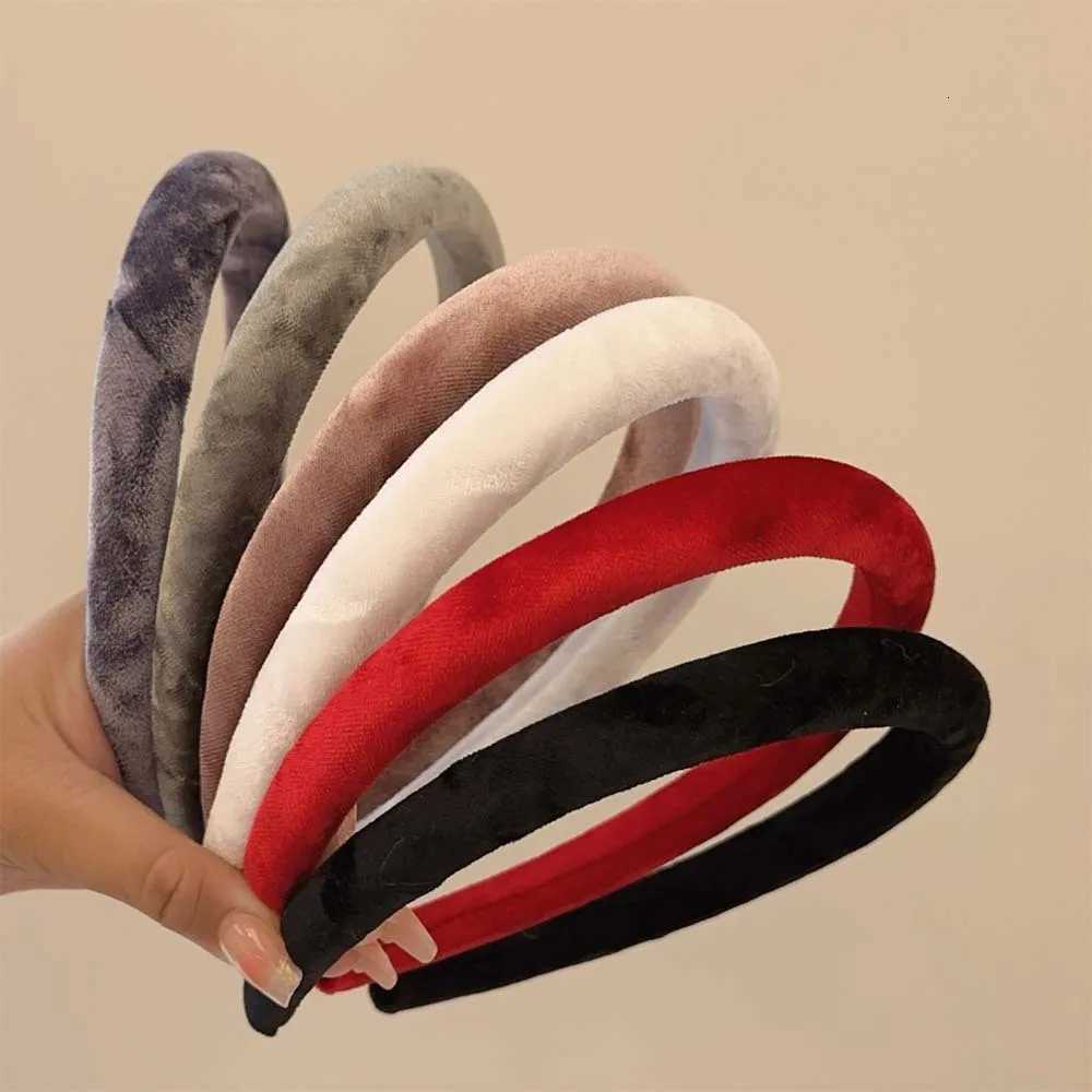 6/3pcs Vintage Solid Color Velvet Hair Bands Sponge Hair Hoop Bezel Bands For Women Fashion Hair Accessories X250812