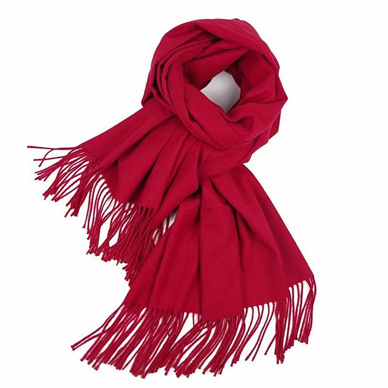 Y1419 wool scarf women autumn and winter thick warm ladies tassel shawl