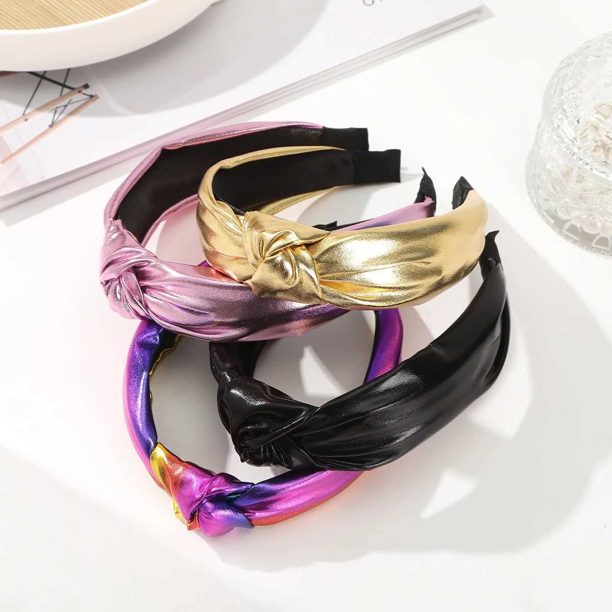 New Wide Knotted Band Solid Color And Colorful Hairbands For Women Hair Accessories X250812