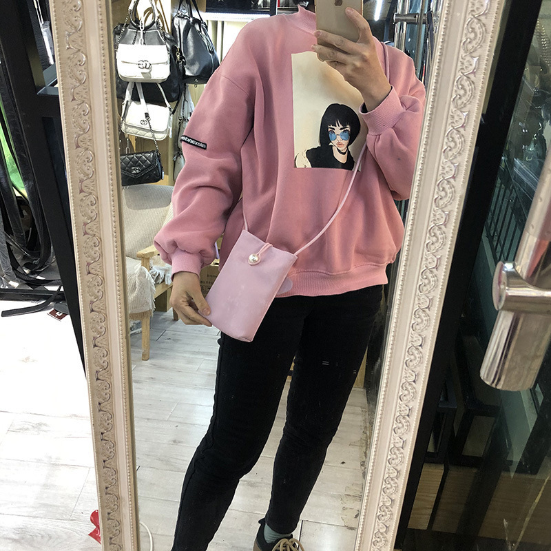 Spring/Summer Simple Pink Pearl Crossbody Small High-end Fashionable Mini Phone Bag for Women