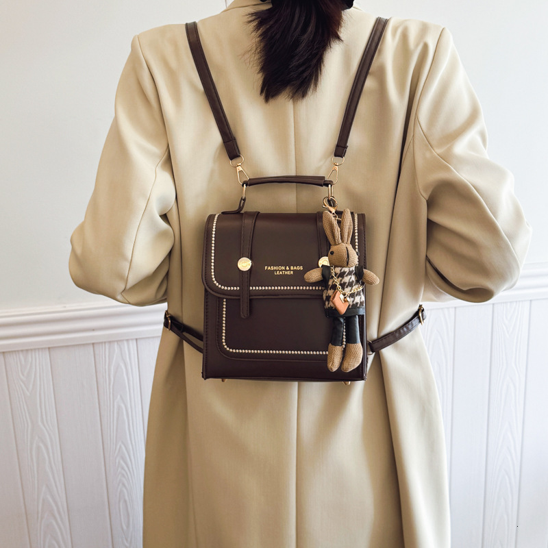 College Style Solid Color Trendy Women s Pendant New Casual Large Capacity Backpack Single Shoulder Handbag for ddmymarket