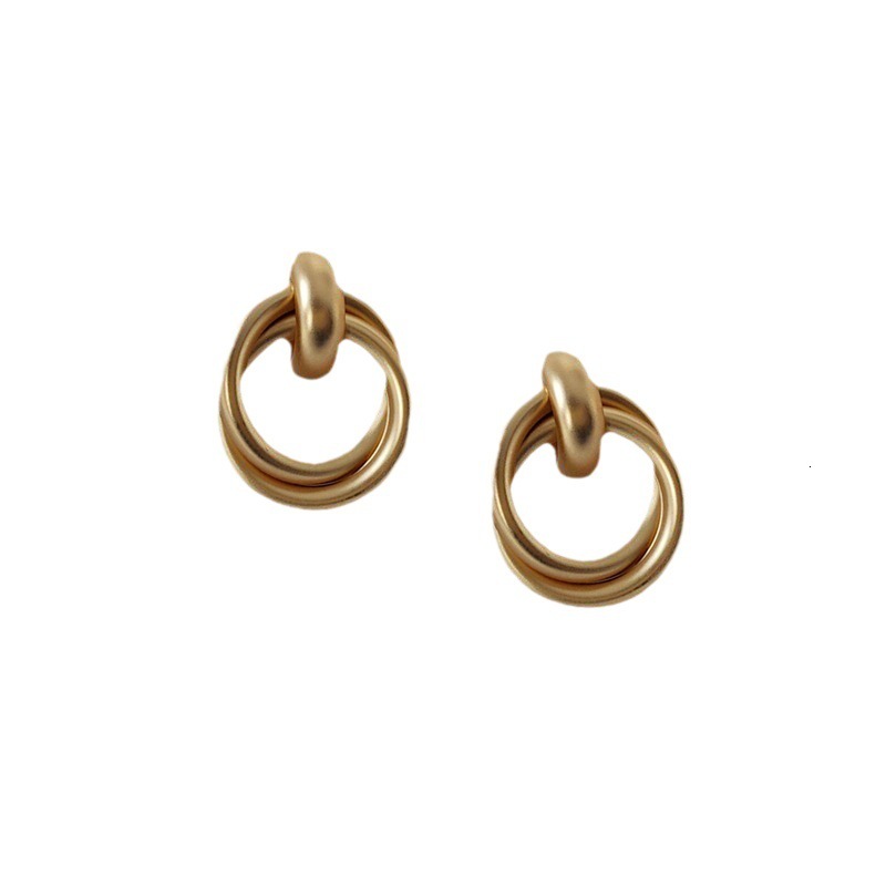 Korean Simple Geometric Knot for Women Ins Trend Stud Earrings Minimalist Style Ear Jewelry